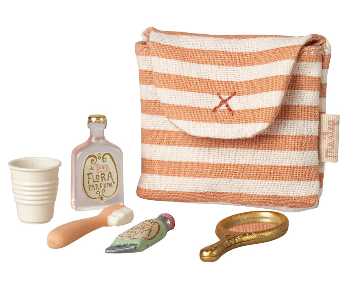 Trousse de toilette miniature Souris rayée rouge – Maileg