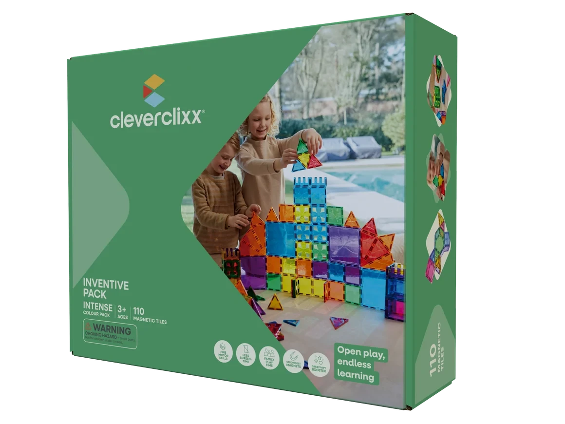 Tuiles magnétiques Inventive Pack Intense 110 pièces – Cleverclixx