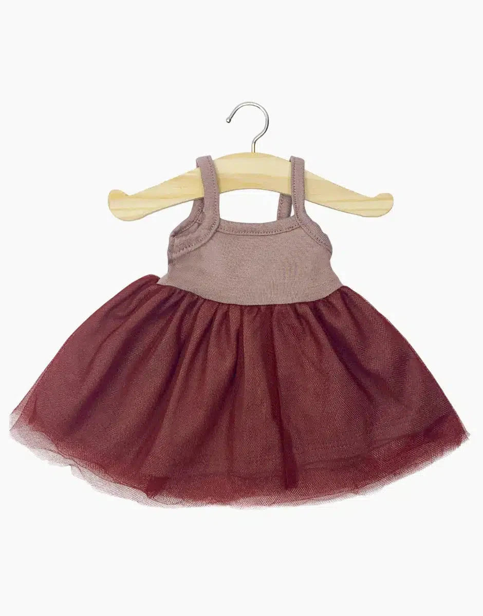 Tutu Rosella en jersey orchidée foncé et tulle bordeaux - MINIKANE CG.14.518 3701548408293