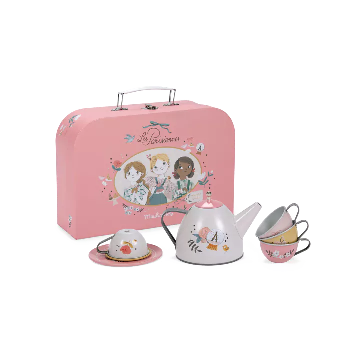 Valise dînette thé métal Les Parisiennes - Moulin Roty 642577 3575676425770