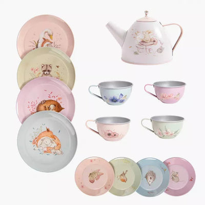 Valise dînette thé métal Les Rosalies - Moulin Roty 710538 3575677105381