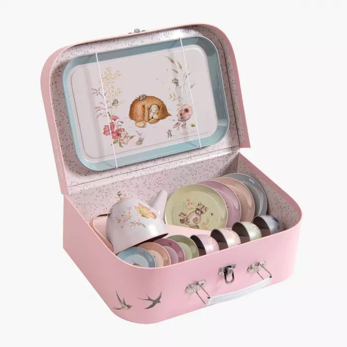 Valise dînette thé métal Les Rosalies - Moulin Roty 710538 3575677105381