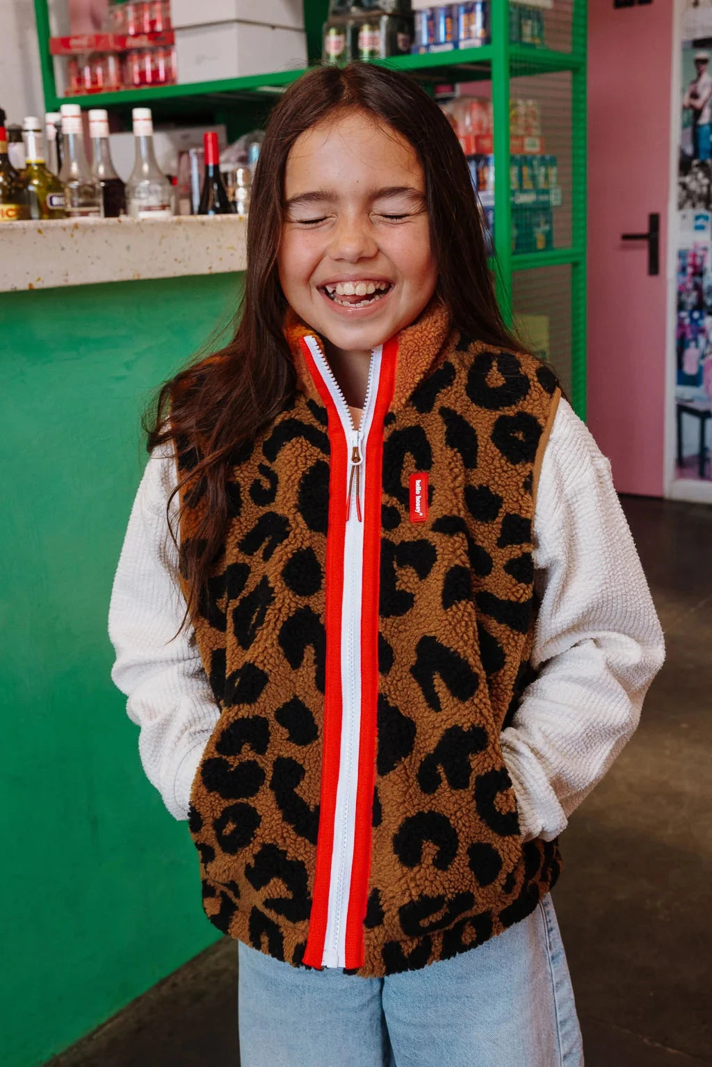 Veste polaire sans manches leopard - Hello Hossy