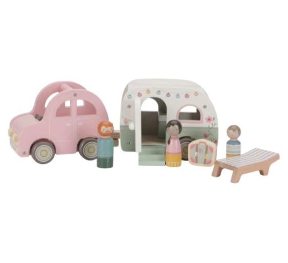 voiture avec caravane en bois - LITTLE DUTCH ld8022 8713291880221