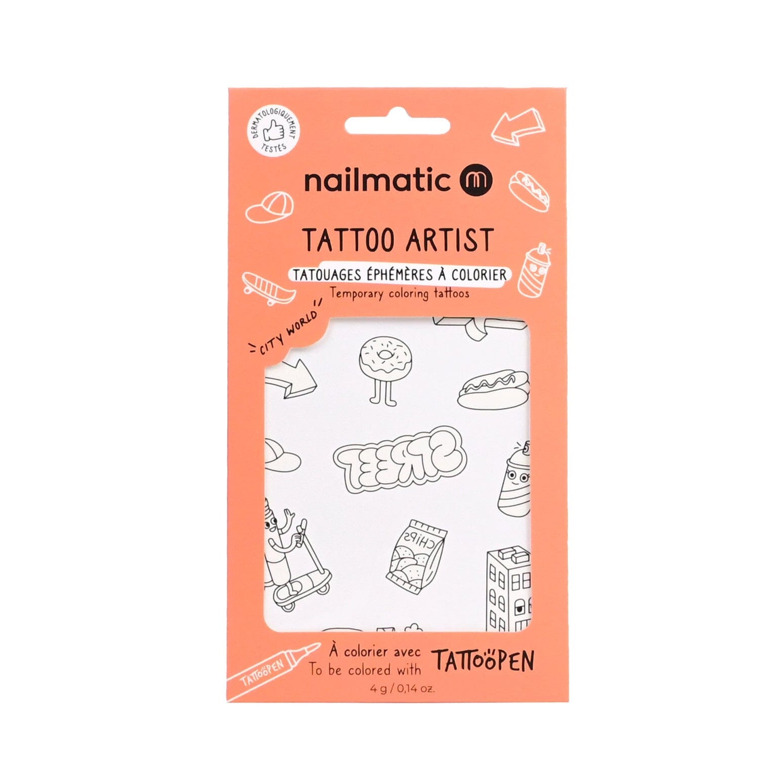12 tatouages a colorier city world - Nailmatic 150TCITYWORLD 3760229899386