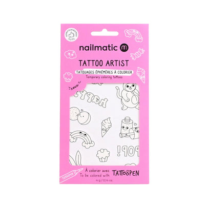 12 tatouages a colorier kawaï - Nailmatic 150TKAWAI 3760229899416