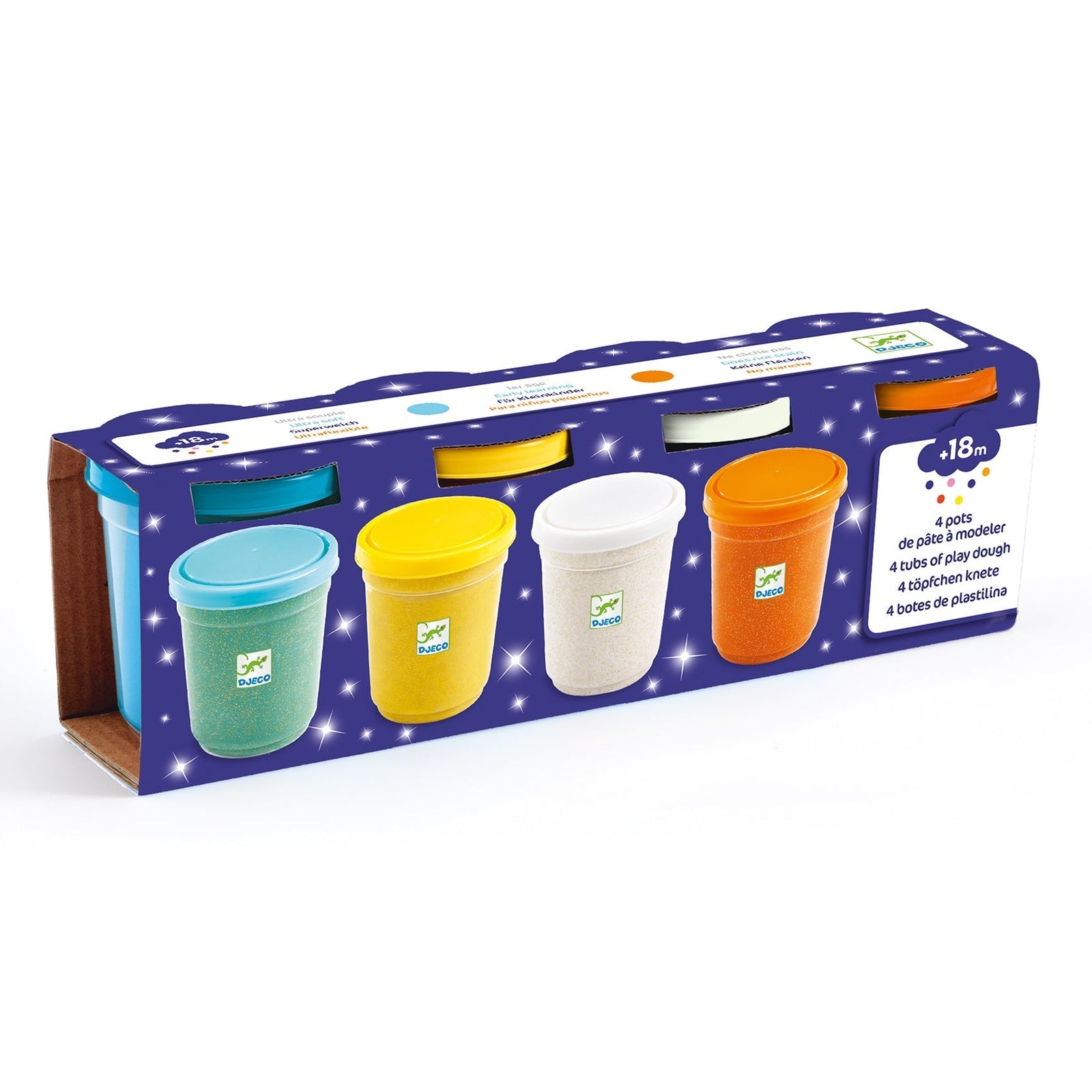 4 pots de pâtes a modeler pailletée - Djeco DJ09029 3070900090293