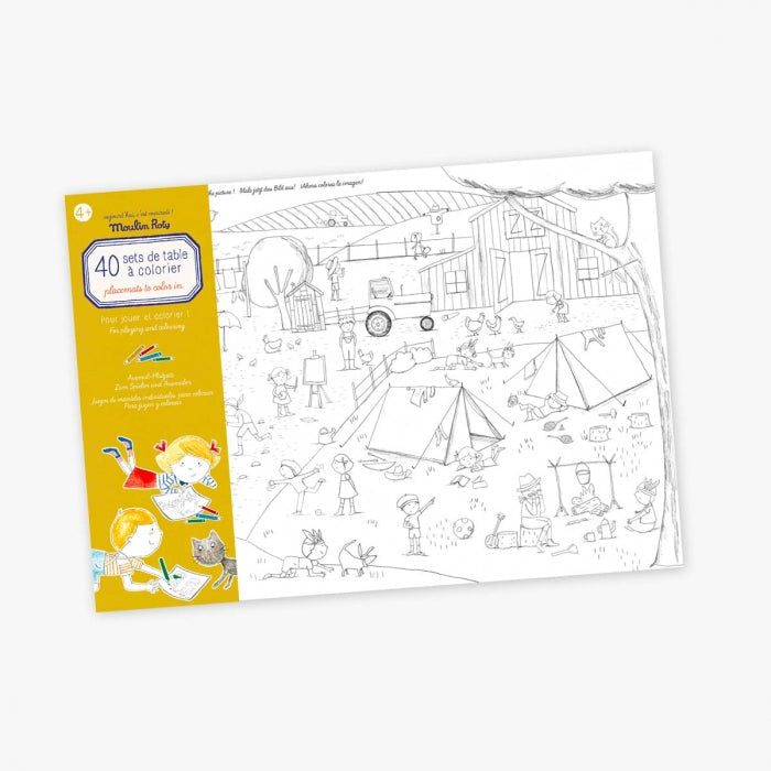 40 sets de table a colorier - Moulin Roty 713147 3575676616130