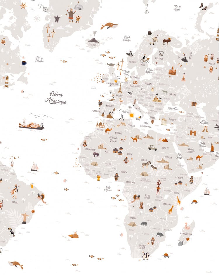 Affiche Carte du monde - LES PETITES DATES MAP-MONDE-ORI 3770025645063