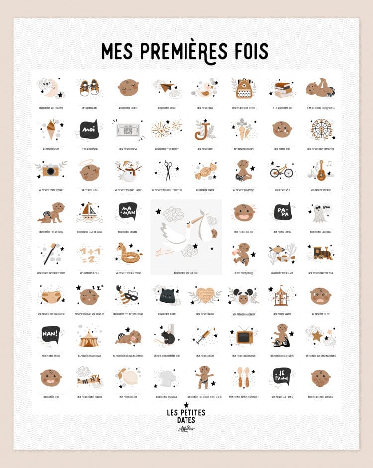 AFFICHE MES PREMIÈRES FOIS A TAMPONNER Foncée - LES PETITES DATES PF-ORI-FONCE-MP 3770025645018