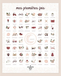AFFICHE MES PREMIÈRES FOIS A TAMPONNER / POUDRE - LES PETITES DATES PF-SOU-ROSE-MP 3770025645094