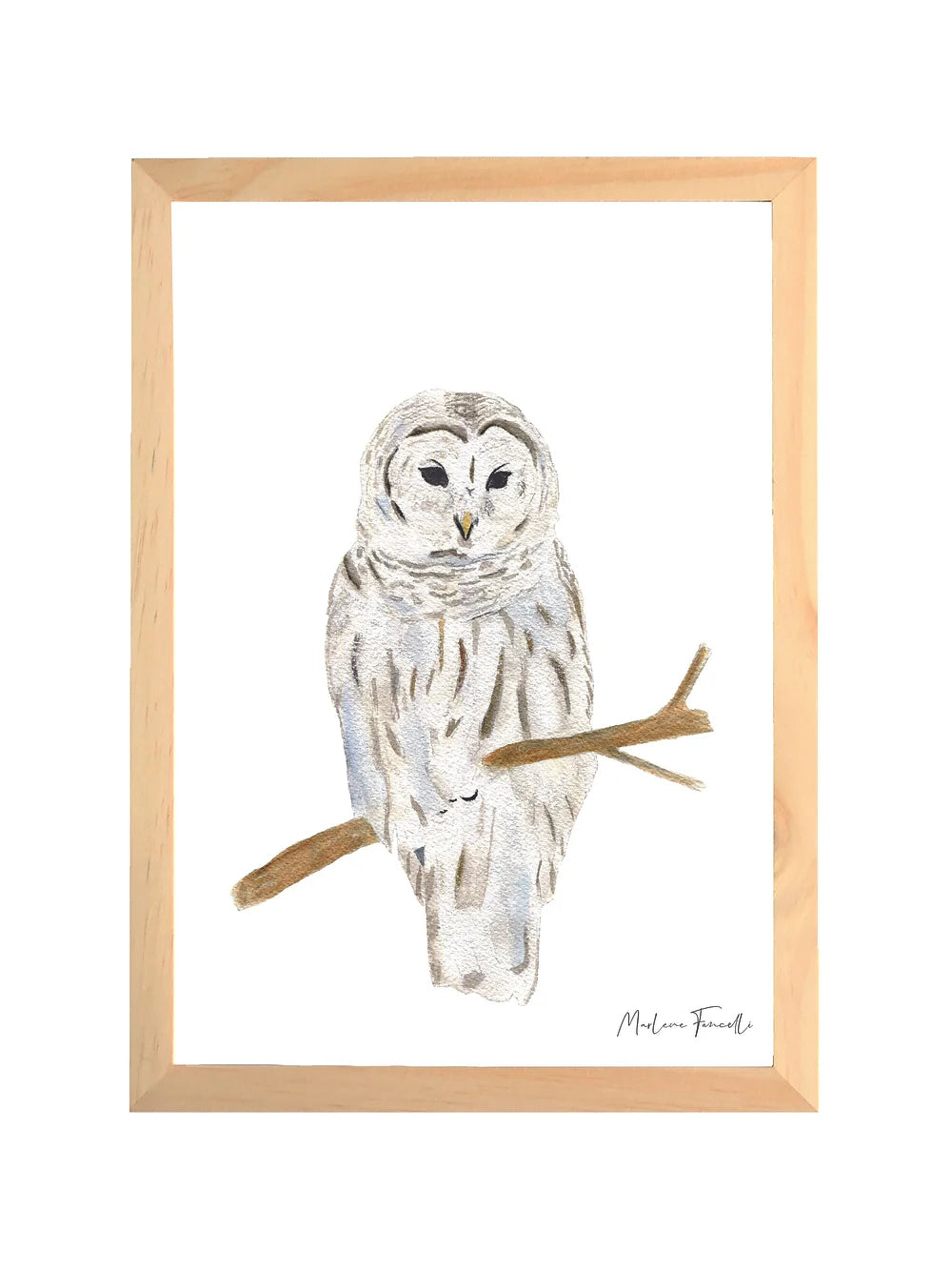 Aquarelle en cadre Edwige Chouette - Marlene Fancelli Art Edwige 123451236514