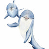 Aquarelle en cadre Famille dauphins- Marlène Fancelli Art famille dauphins 1234512363