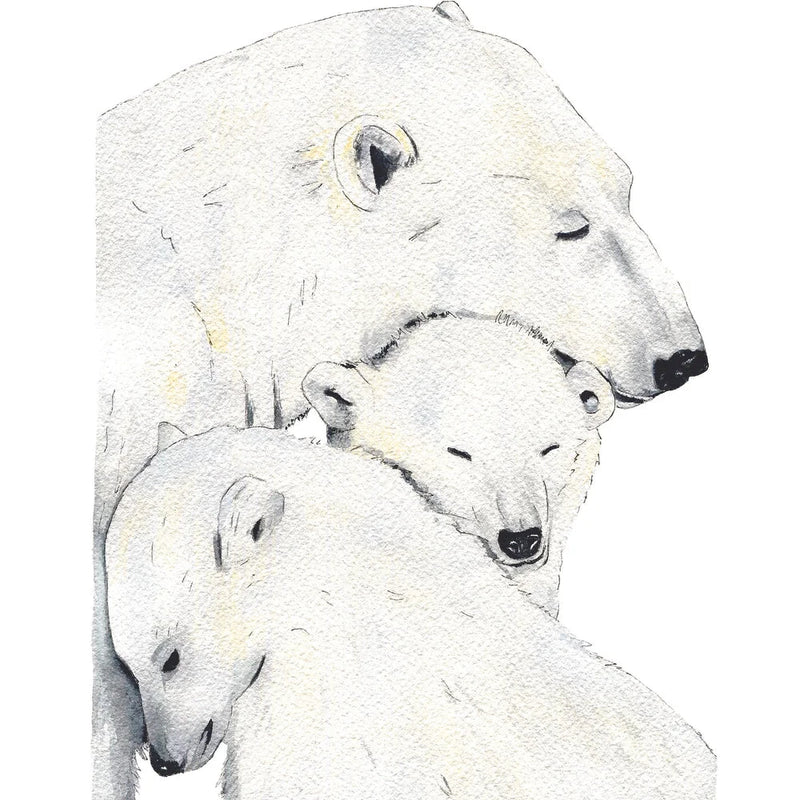 Aquarelle en cadre Famille ours- Marlène Fancelli Art famille ours 1234512362
