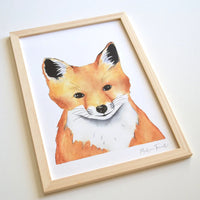 Aquarelle en cadre Mat le renardeau - Marlène Fancelli Art mat 1234512361
