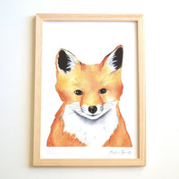 Aquarelle en cadre Mat le renardeau - Marlène Fancelli Art mat 1234512361