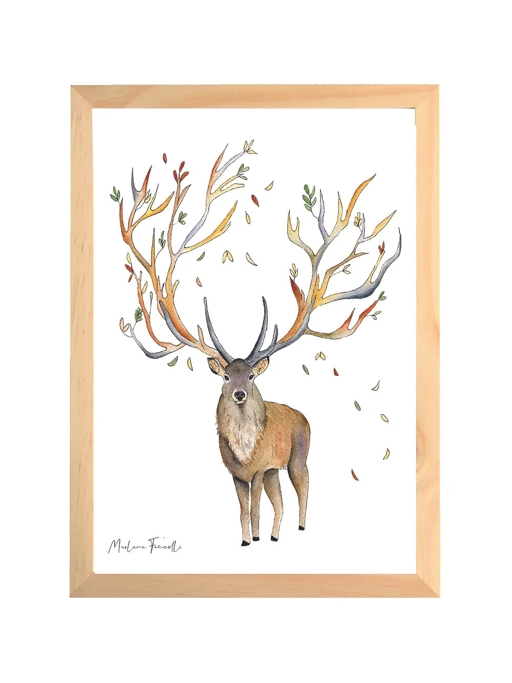 Aquarelle en cadre Miral cerf - Marlene Fancelli Art Miral 123451236513