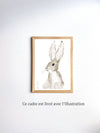 Aquarelle en cadre Pompette Lapin - Merlene Fancelli Art pomponette 1234512355