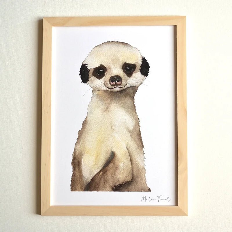 Aquarelle en cadre Romain le suricate - Marlène Fancelli Art romain 1234512360