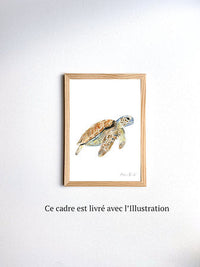 Aquarelle en cadre Sam Tortue - Merlene Fancelli Art sam 1234512352