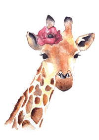 Aquarelle en cadre Seraphine girafe fleur a4 - Merlene Fancelli Art seraphine 1234512345