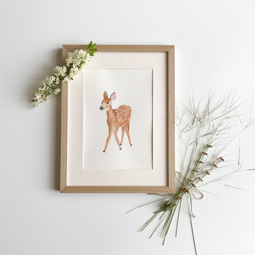 Aquarelle en cadre Suzi Biche - Merlene Fancelli Art suzi 1234512354