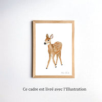 Aquarelle en cadre Suzi Biche - Merlene Fancelli Art suzi 1234512354