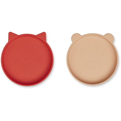Assiettes Olivia Silicone 2 Pack apple red/ Tuscany rose mix - LIEWOOD LW12930 41407979