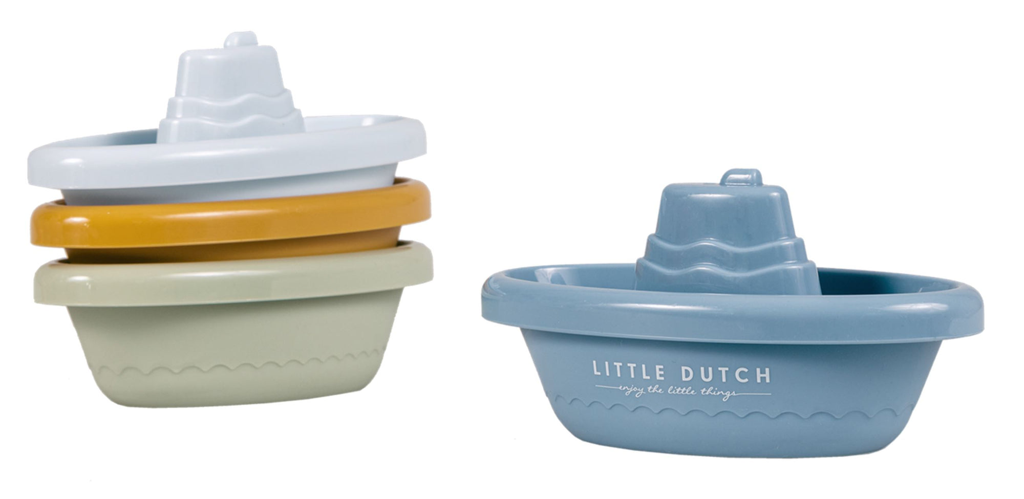 bateaux de bain a empiler bleu - LITTLE DUTCH 2007436 8712051094304