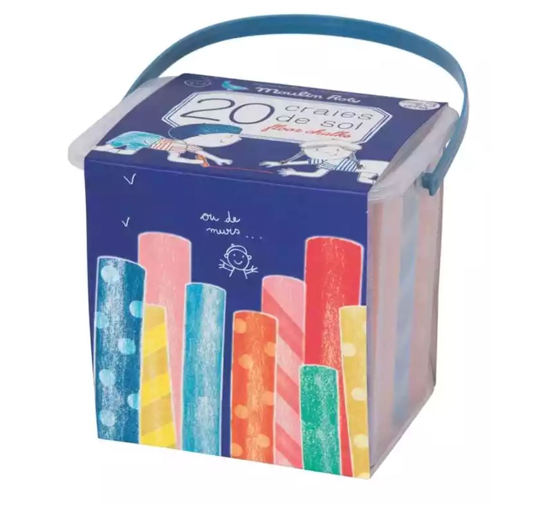 Boîte de 20 craies de sol - Moulin Roty 713135 3575677131359