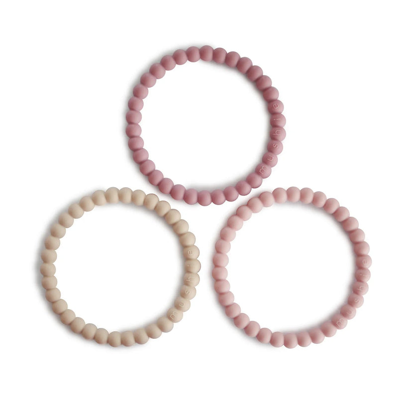 bracelet Pearl en silicone Green Linen/Peony/Pale pink - mushie 70.013.24 810052462059