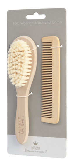 brosse et peigne en bois - Bam Bam 81510 