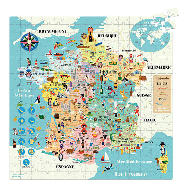 Carte de France puzzle 300 Pcs - vilac 7618 3048700076182