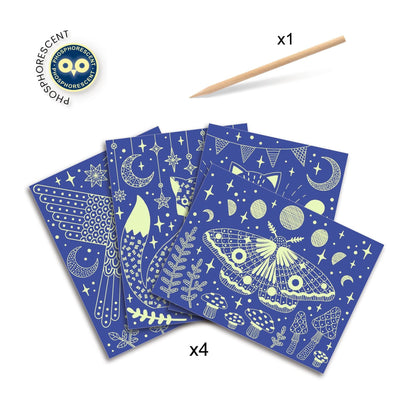 Cartes à gratter Phosphorescentes-Monde merveilleux - DJECO DJ09715 3070900097155