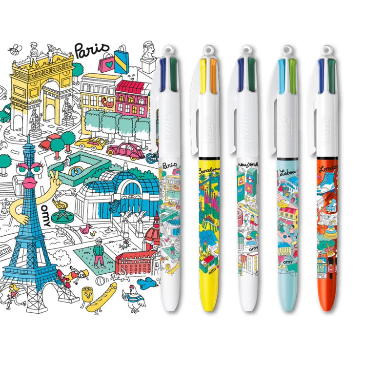 Coffret 5 stylos cities - Omy omybic02 