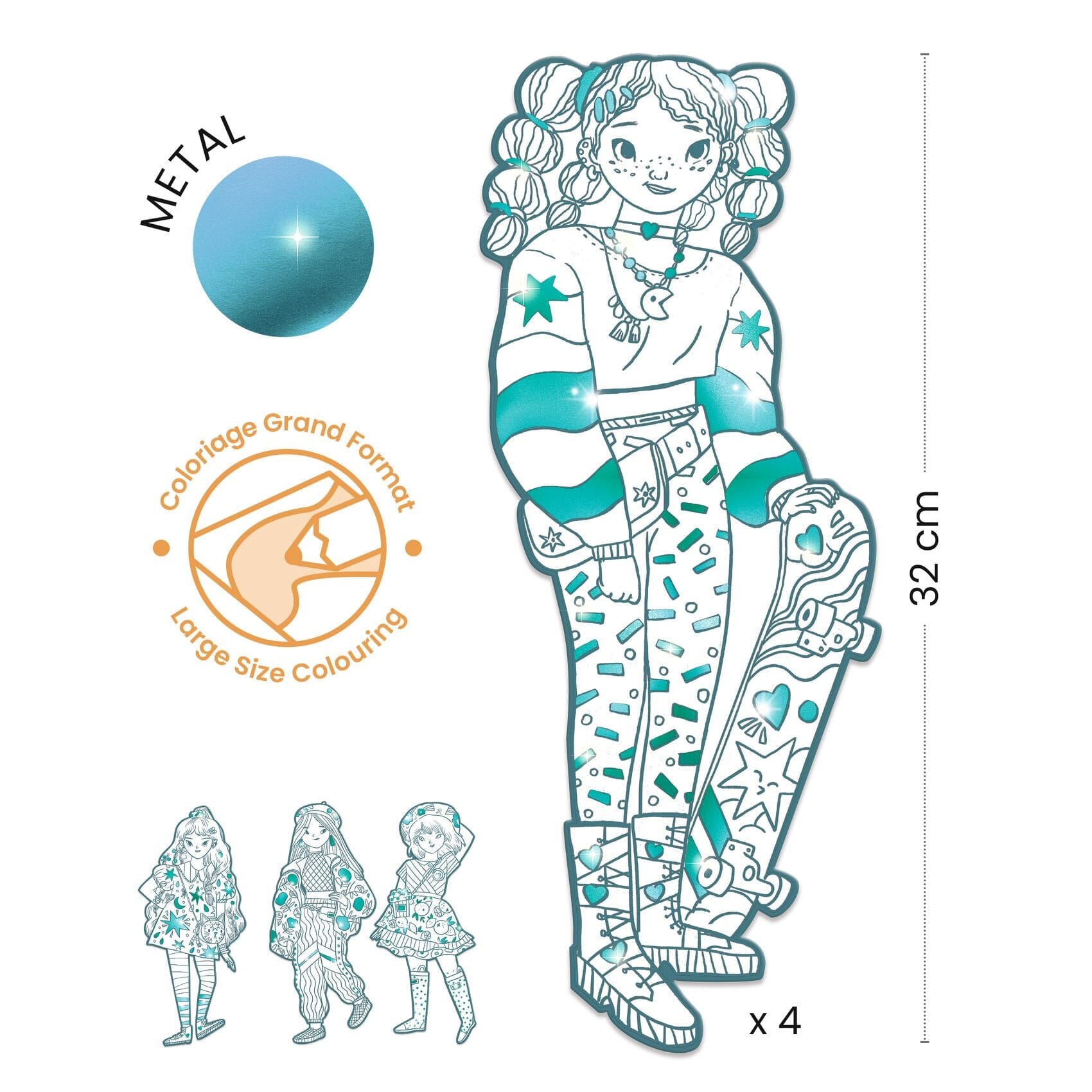 Coloriage mode Angèle et ses amies - Djeco DJ09547 3070900095472