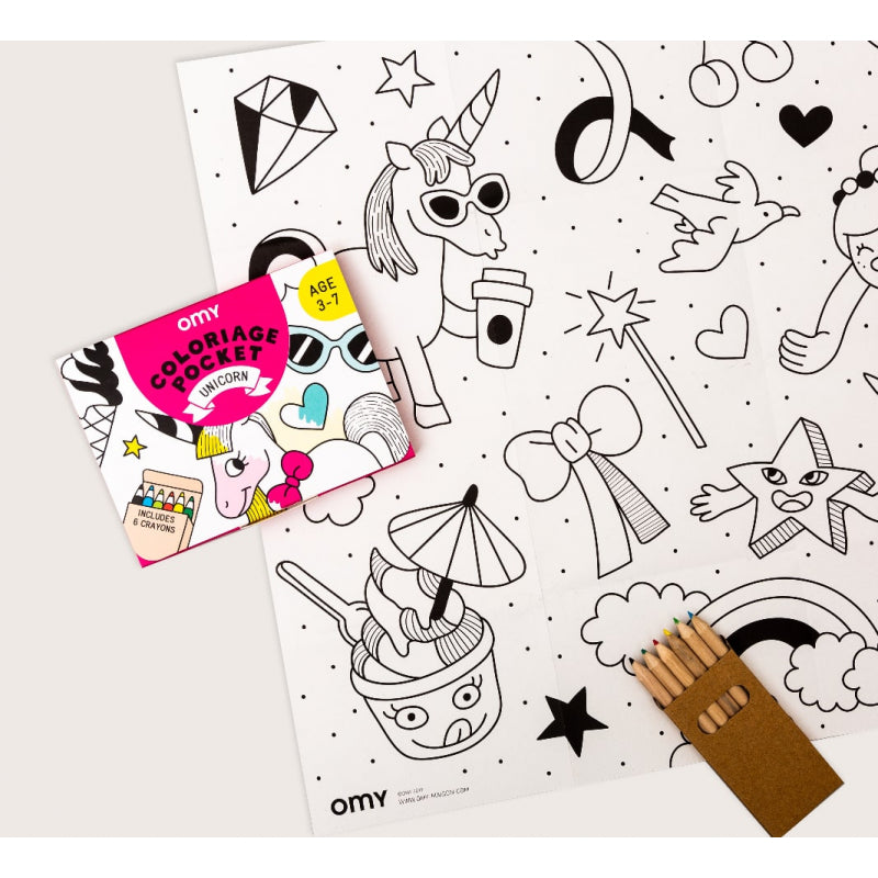 Coloriage pocket Unicorn - Omy COLOK03