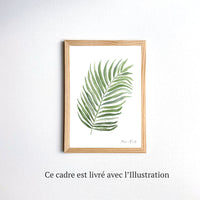 Copie de Aquarelle en cadre de palme - Merlene Fancelli Art de palme 1234512362