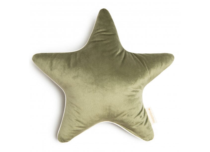 Coussin Aristote star velvet olive green - NOBODINOZ 8435574920584 8435574920584