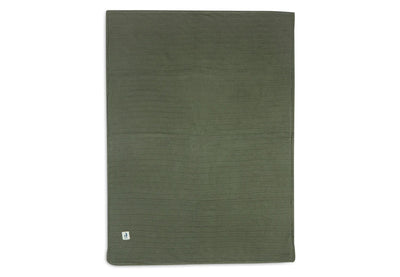 Couverture Berceau 75x100cm Pure Knit Leaf Green/Velvet GOTS- JOLLEIN 517-511-67010 8717329370548