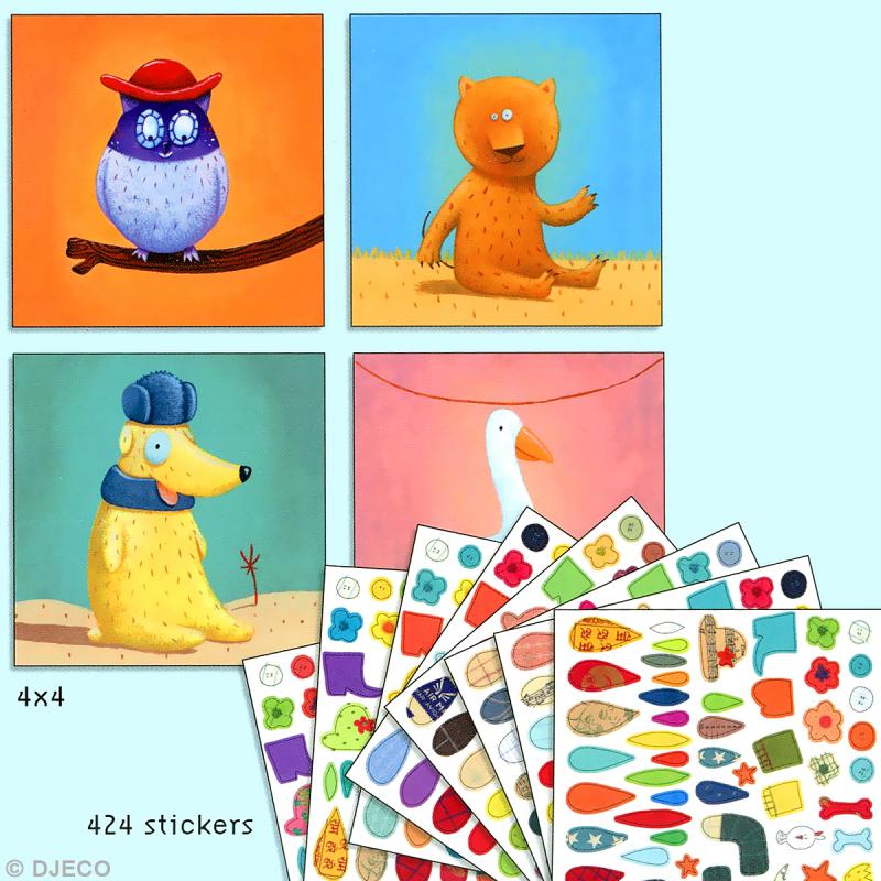 Créer des animaux avec des stickers - Djeco dj08932 3070900090712