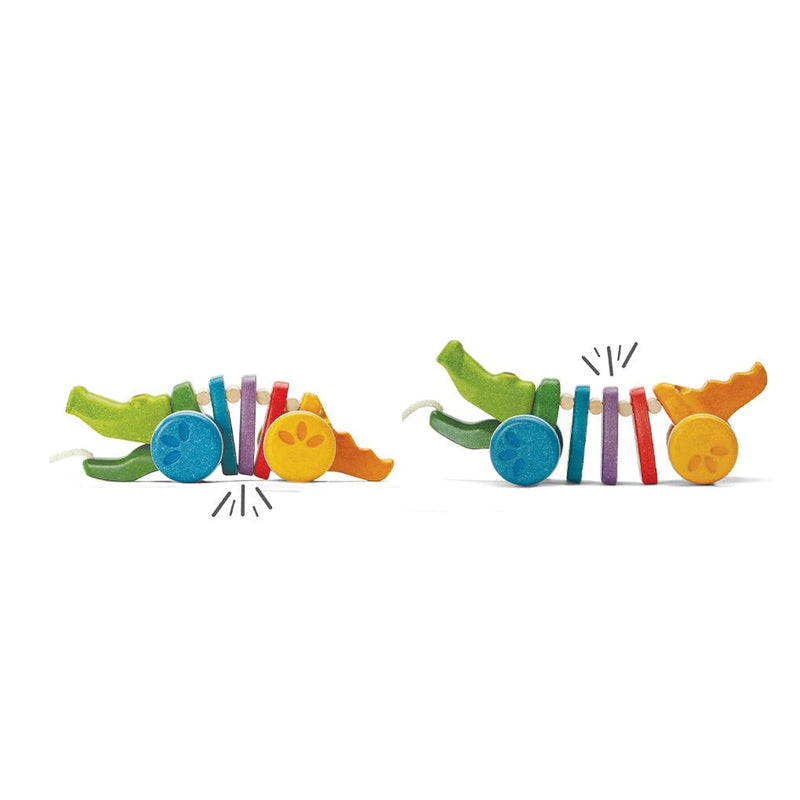 crocodile a tirer arc en ciel - PLAN TOYS PT1416 8854740014160