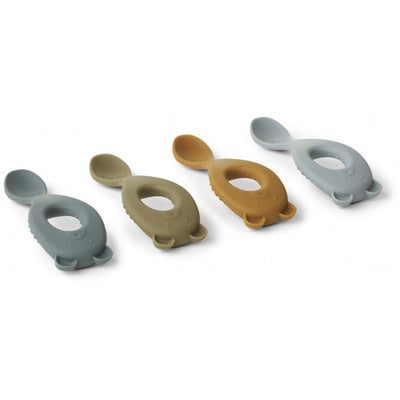 Cuillères en silicone Liva ours blue multi Mix - LIEWOOD LW13044