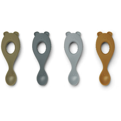 Cuillères en silicone Liva ours blue multi Mix - LIEWOOD LW13044