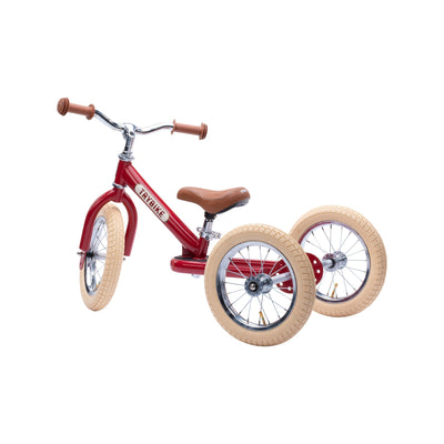 draisienne tricycle 2 en 1 vintage rouge 3 roues evolutive - TRYBIKE TBS-3-RED-VIN 8719189161755