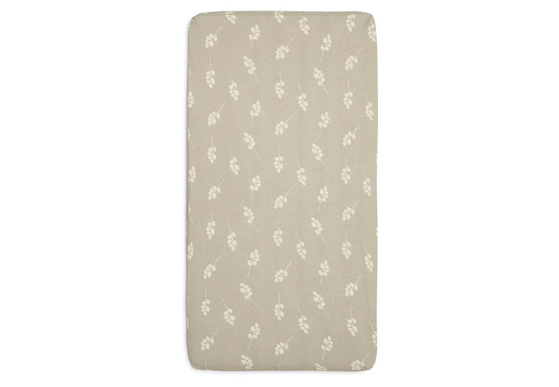 Drap housse 70x140 cotton jersey twig Olive green - Jollein 511-565-67042 8717329376359