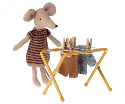 Étendoir à linge miniature avec pincettes moutarde - MAILEG 11-3102-00 5707304126379