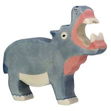 Figurine en bois Hippopotame - HOLZTIGER 80160 4013594801607