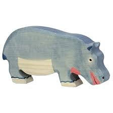 Figurine en bois Hippopotame - HOLZTIGER 80161 4013594801614