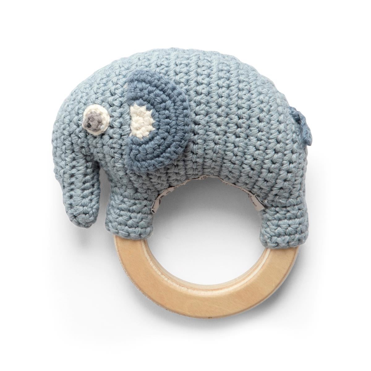 Hochet en crochet Éléphant bleu - SEBRA 300910019 5704680061911